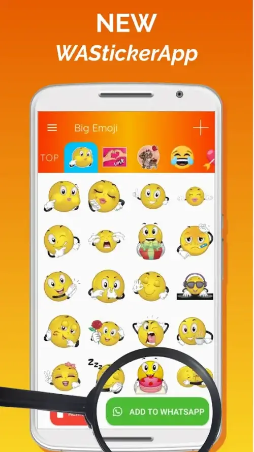 Big Emoji, large emojis, stickers for WhatsApp