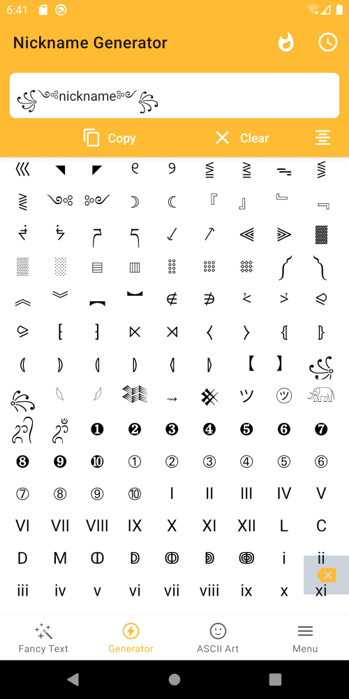 Fancy Text Symbols
