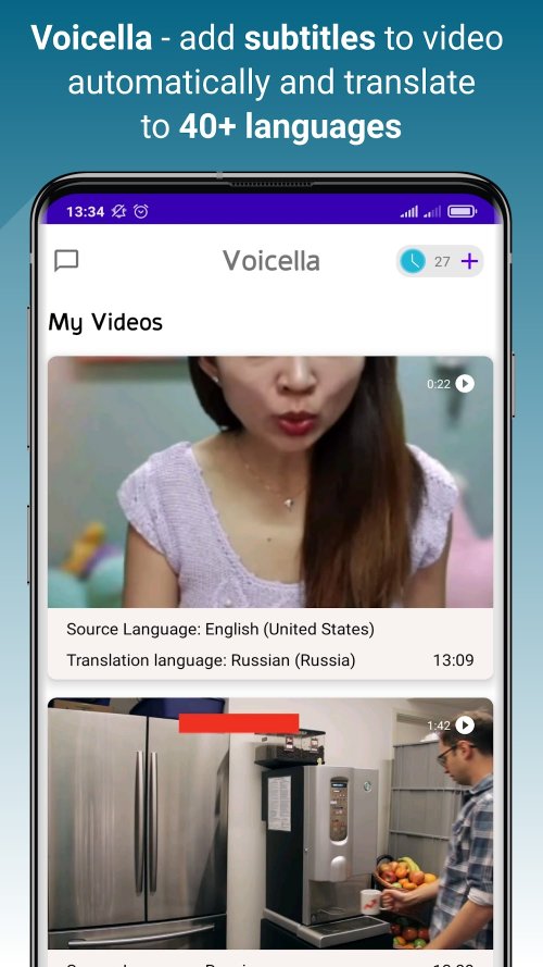 Voicella -video auto subtitles