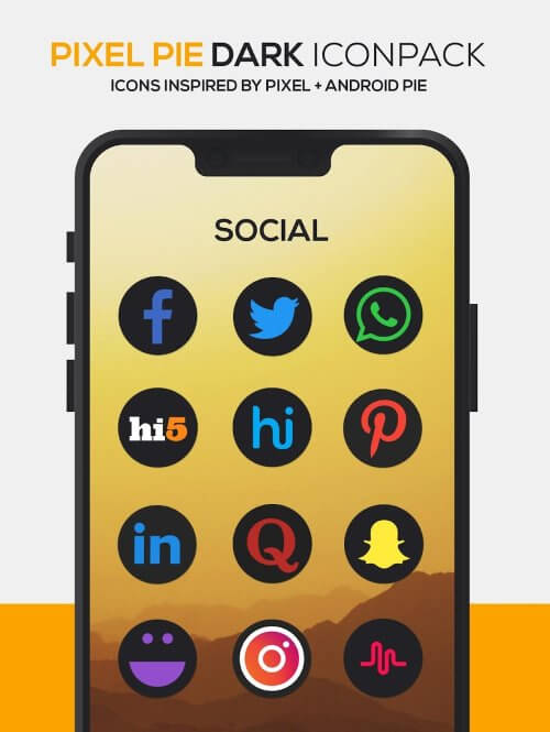 Pixel DARK Icon Pack