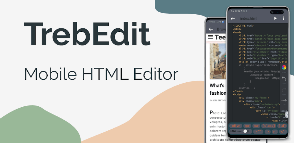 TrebEdit – Mobile HTML Editor