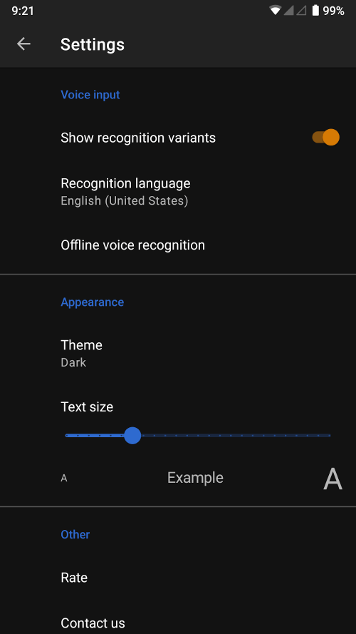 Write by voice: Speech to text