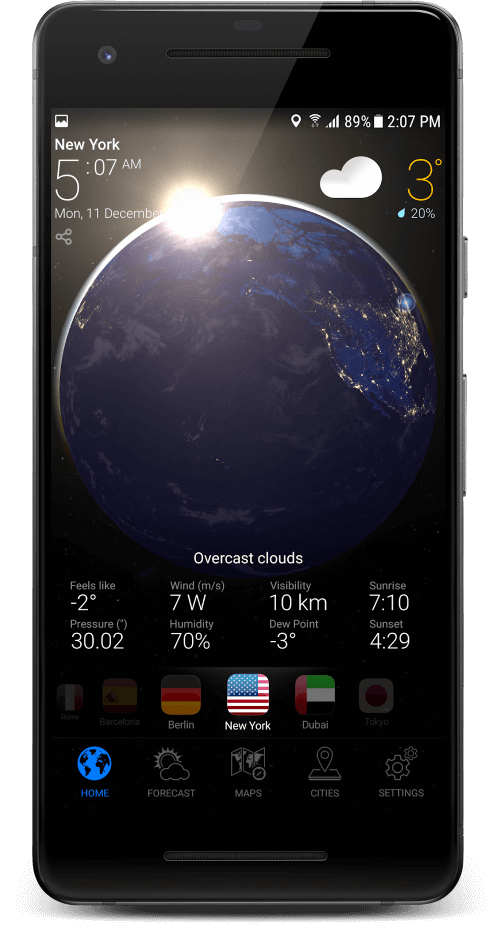 3D EARTH PRO – local forecast