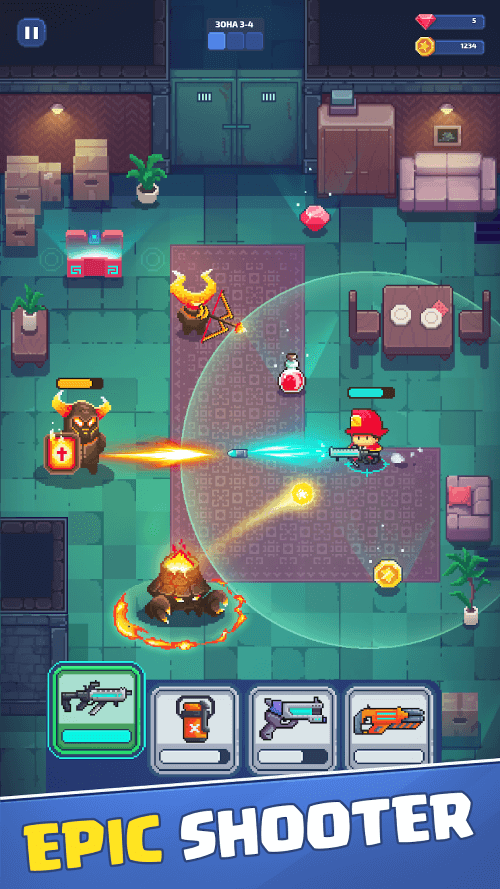 Firefighter: pixel shooter