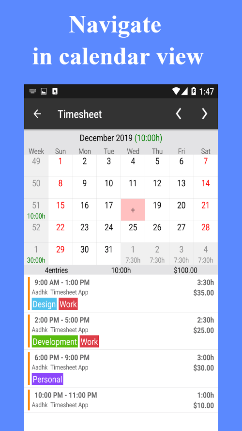 Timesheet – Work Hours Tracker
