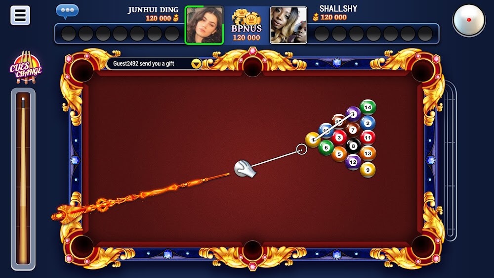 8 Ball Live - Billiards Games Ver. 2.83.3188 MOD Menu APK, Long Line