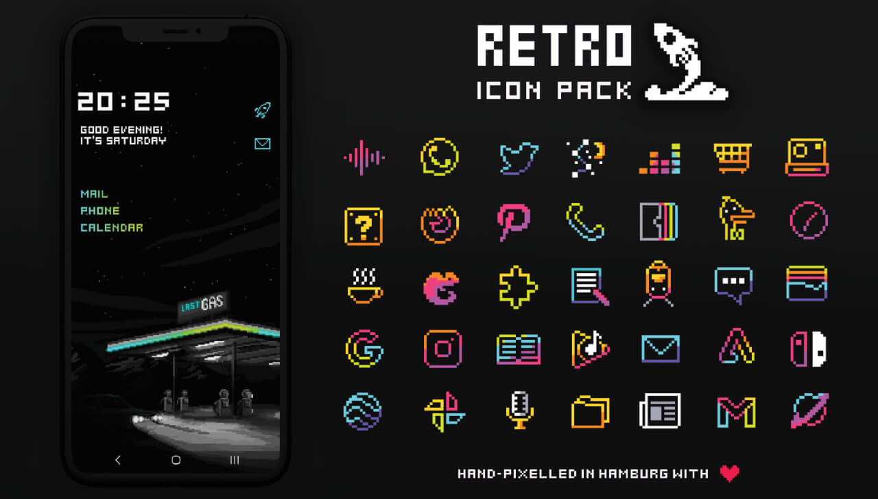 Retro Mode – Icon Pack (Neon)
