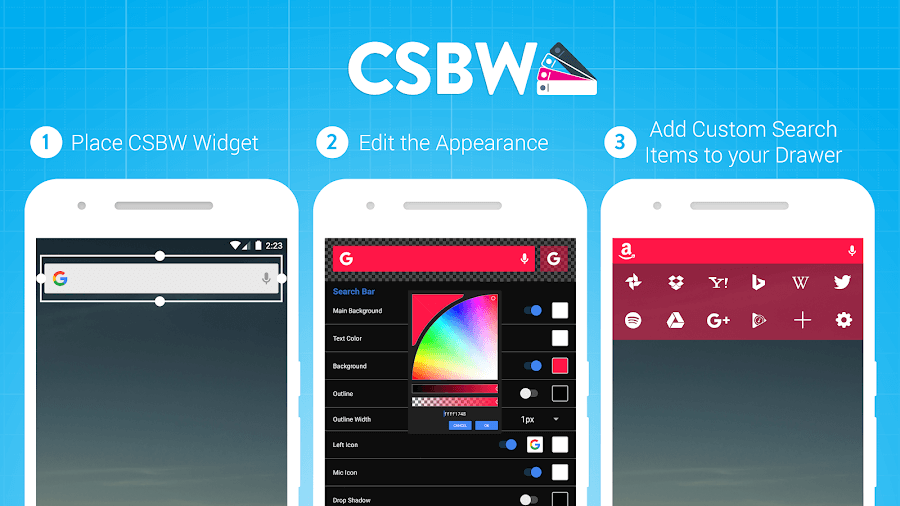 Custom Search Bar Widget CSBW