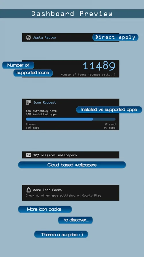 Azulox Icon Pack – Dark mode