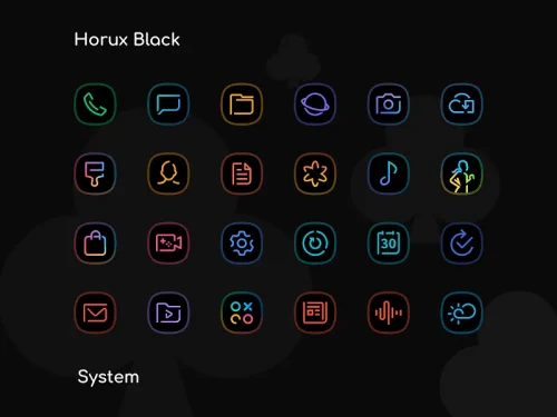 Horux Black – Icon Pack