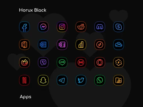 Horux Black – Icon Pack