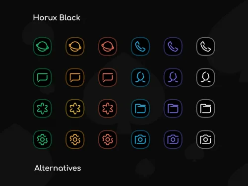Horux Black – Icon Pack