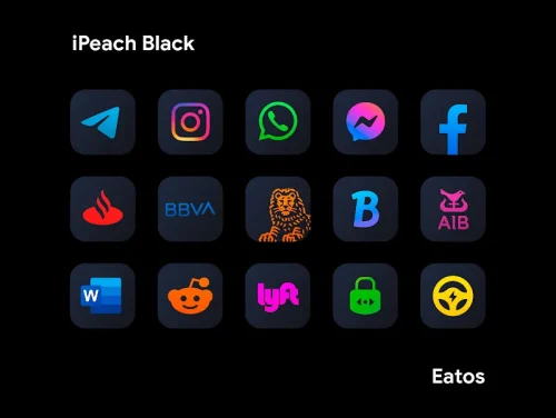 iPeach Black – Icon Pack