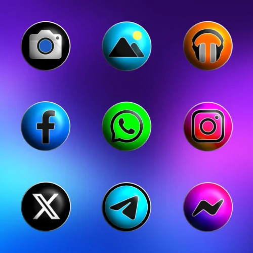 Pixly Fluo 3D – Icon Pack