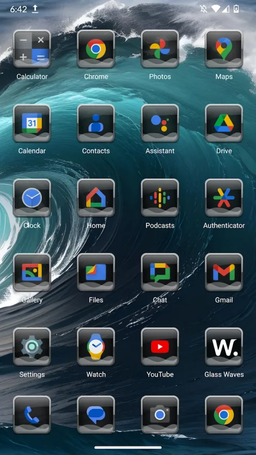 Glass Waves Icon Pack