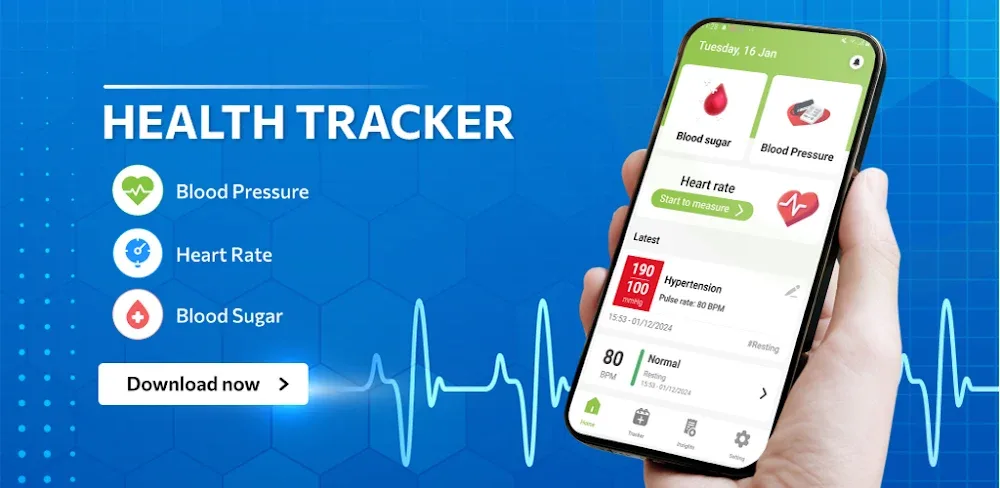 Health Tracker (Blood pressure – Blood Sugar)