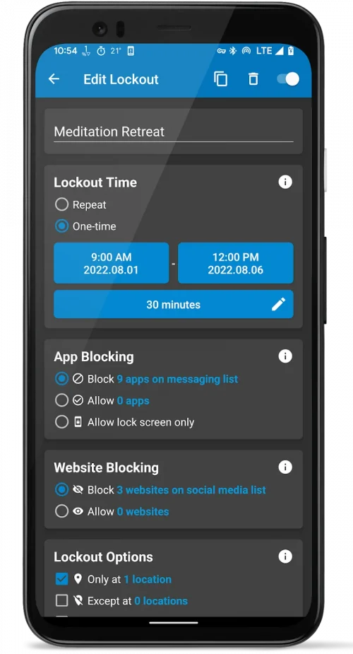 Lock Me Out – App/Site Blocker