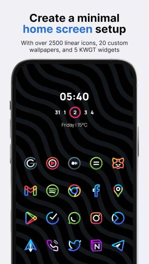Aline: bold linear icon pack