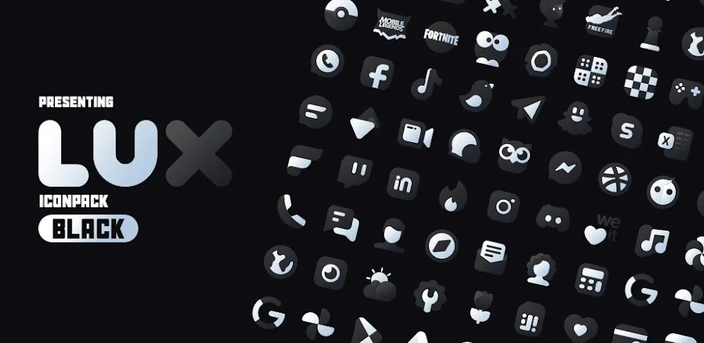 Black Icon Pack : LuX (Lux Black)