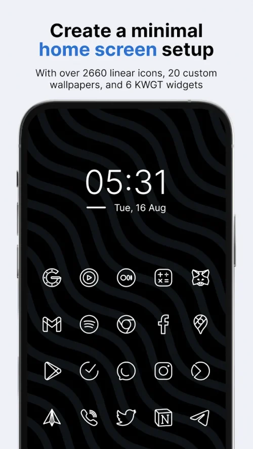 Caelus White: linear icon pack