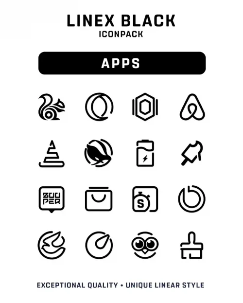 LineX Black Icon Pack