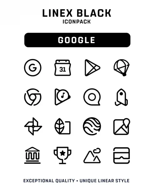 LineX Black Icon Pack
