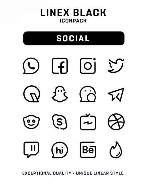 LineX Black Icon Pack