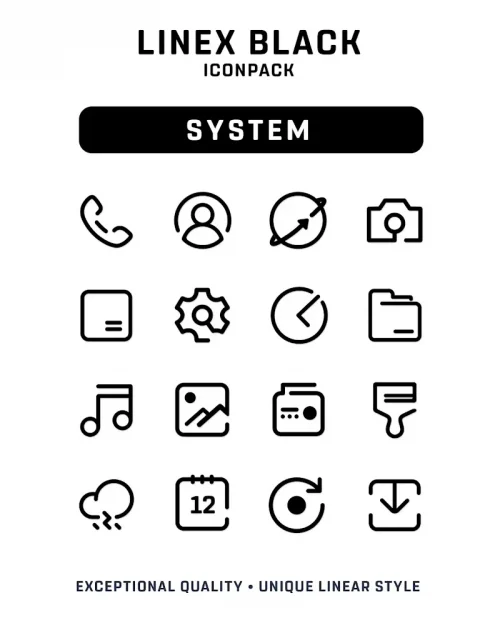 LineX Black Icon Pack
