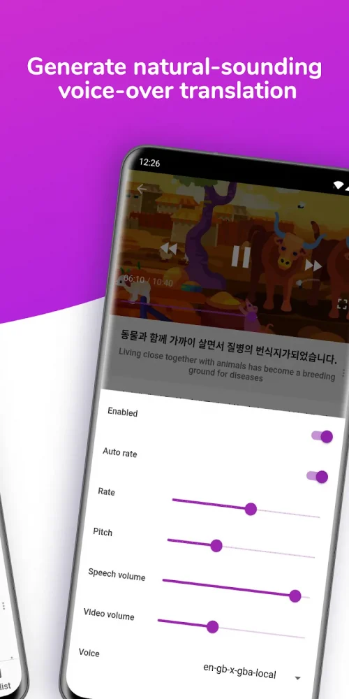 Translate subtitles for videos
