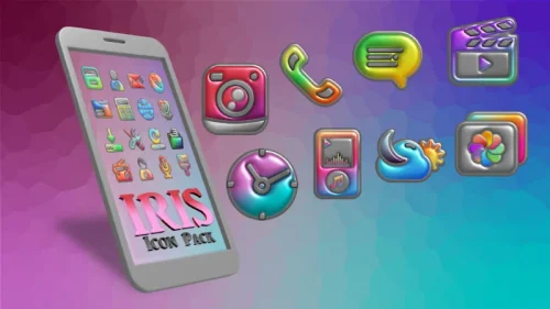 Iris Light Flat 3D Icon Pack