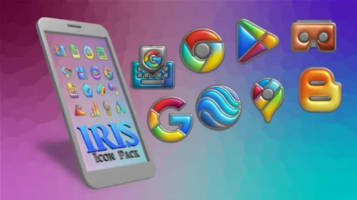 Iris Light Flat 3D Icon Pack