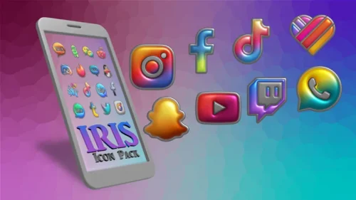 Iris Light Flat 3D Icon Pack