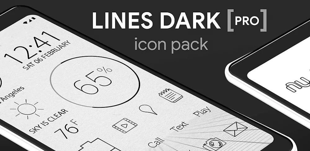 Lines Dark Pro – Icon Pack
