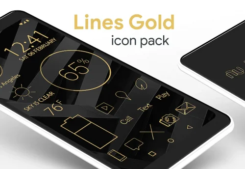 Lines Gold Pro – Icon Pack