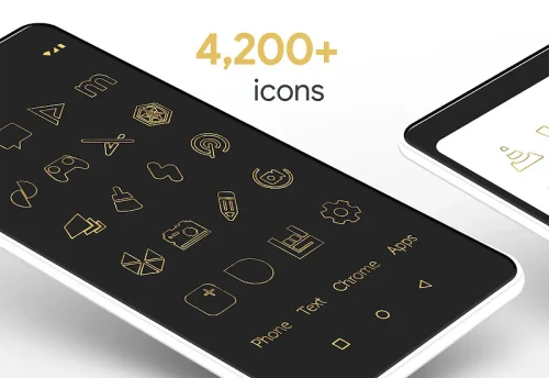 Lines Gold Pro – Icon Pack