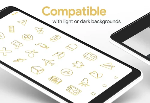 Lines Gold Pro – Icon Pack