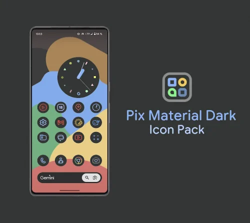Pix Material Dark Icon Pack