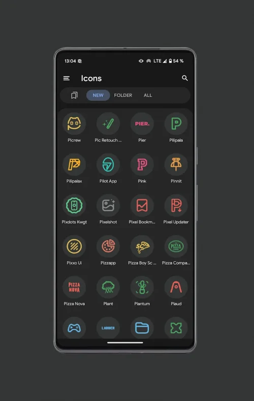 Pix Material Dark Icon Pack