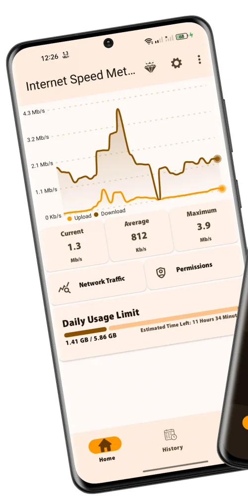 Bitvelo – internet speed meter