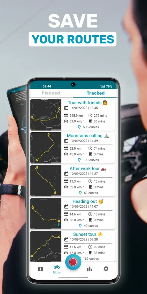 Motorcycle riding with Motobit