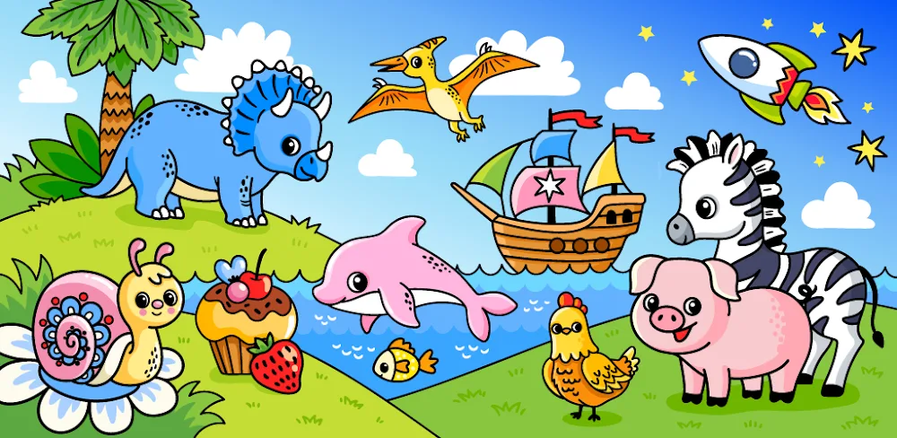 Easy coloring book for kids (Toddler Coloring)