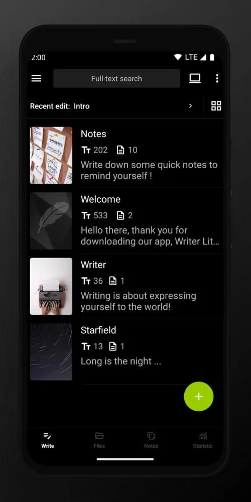 Lite Writer: Writing/Note/Memo