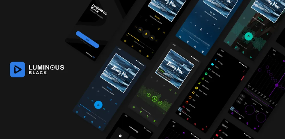 Luminous Black – Poweramp Skin