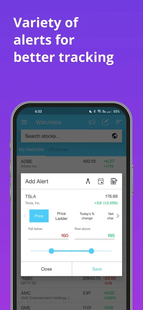 Stock Alerts BG(Alarm/Tracker)