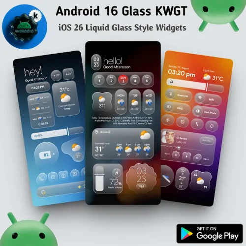 Android 16 Glass KWGT