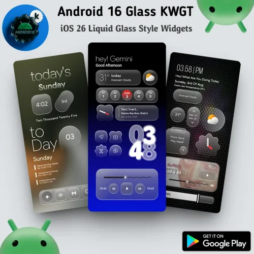 Android 16 Glass KWGT