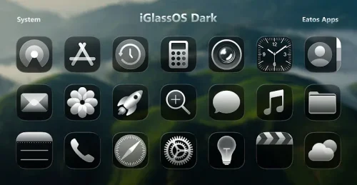 iGlassOS Dark – Icon Pack