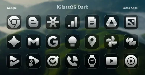 iGlassOS Dark – Icon Pack