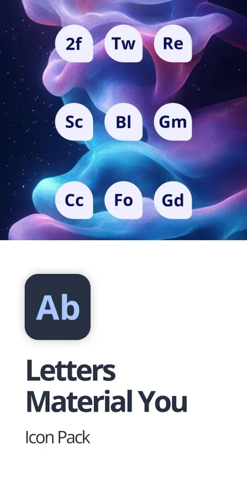 Letters Material You Icon Pack