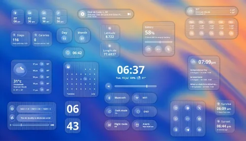 Liquid Glass KWGT Widgets